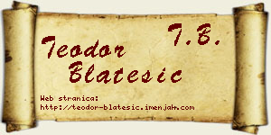 Teodor Blatešić vizit kartica
